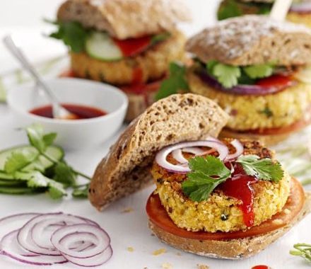 Chickpea & coriander burgers recipe