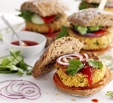 Chickpea & coriander burgers recipe 