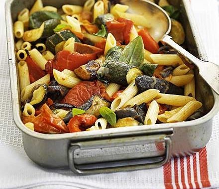 Roasted ratatouille pasta recipe