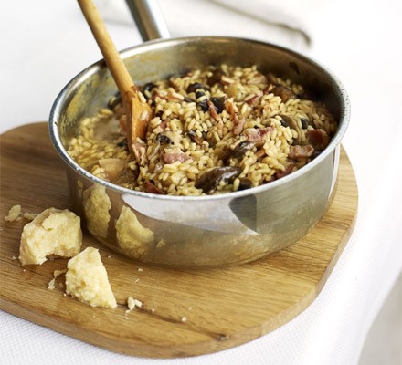 Bacon & mushroom risotto recipe 