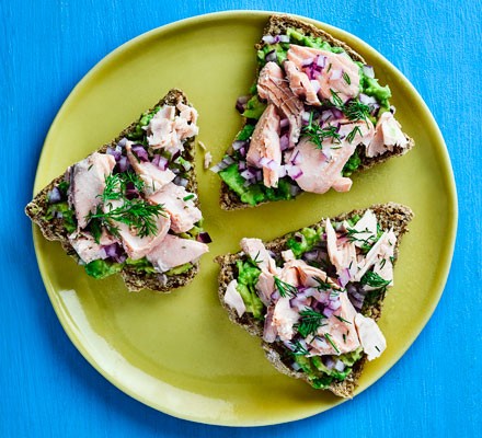 Wild salmon & avocado triangles recipe 