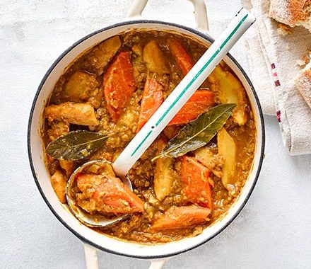 Slow cooker spiced root & lentil casserole recipe