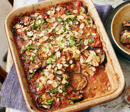 Spiced aubergine bake recipe