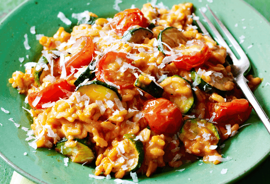 Tomato & courgette risotto recipe