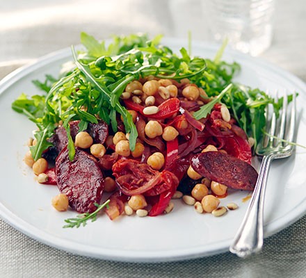 Warm chorizo & chickpea salad recipe 