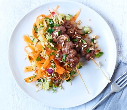 Zingy teriyaki beef skewers recipe