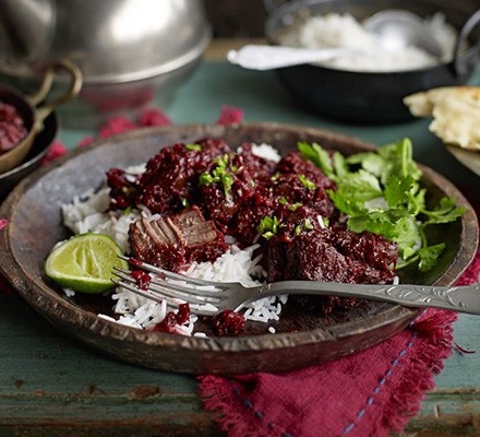 Slow-cooked beetroot & beef curry (Chukandar Gosht) recipe 