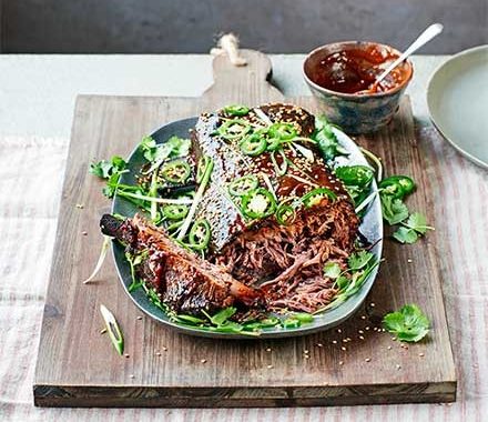 Braised short ribs, spring onion & coriander recipe