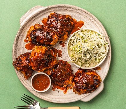 Buffalo chicken & blue cheese slaw recipe