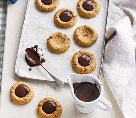 Chocolate & hazelnut thumbprint cookies recipe