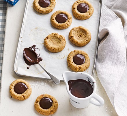 Chocolate & hazelnut thumbprint cookies recipe 