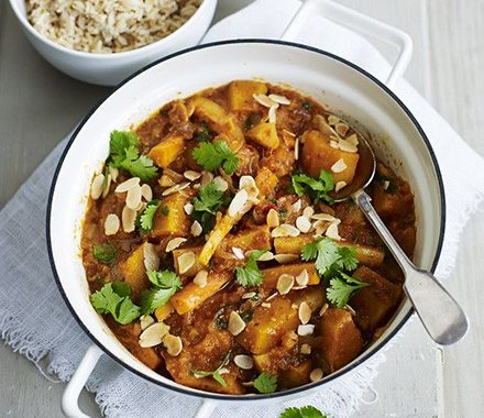 Winter vegetable curry with fruity raita recipe
