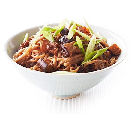 Ginger miso aubergine noodles recipe