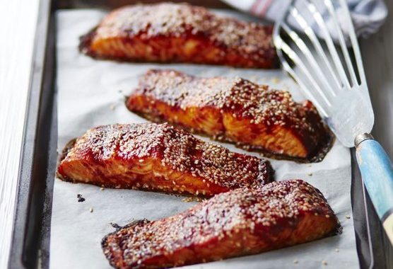 Glazed sesame salmon recipe