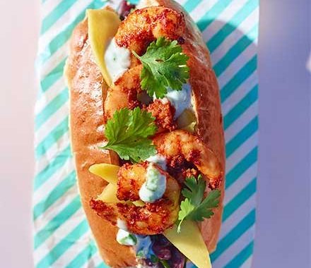 Blackened shrimp hot dogs recipe