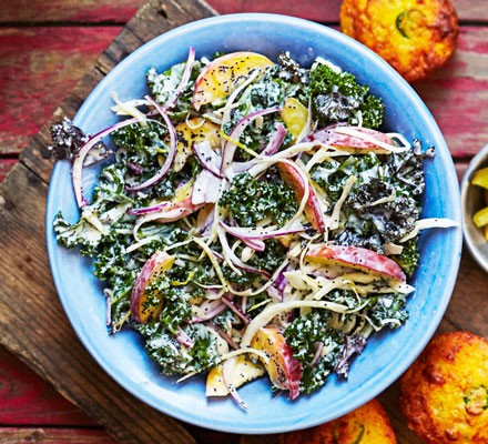 Kale, peach & poppy seed slaw recipe 