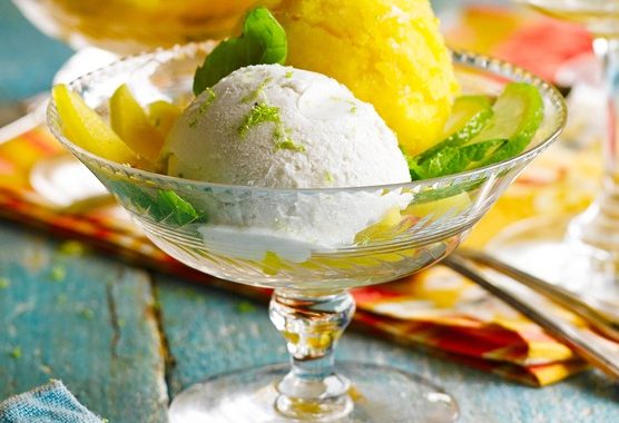 Mango, lime & coconut sundaes recipe