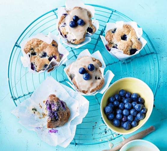 Maple-glazed blueberry muffins recipe 