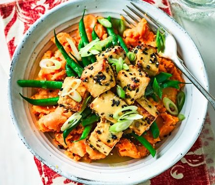 Miso roasted tofu with sweet potato recipe