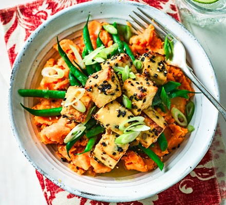 Miso roasted tofu with sweet potato recipe 