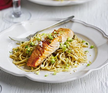 Salmon noodles recipe