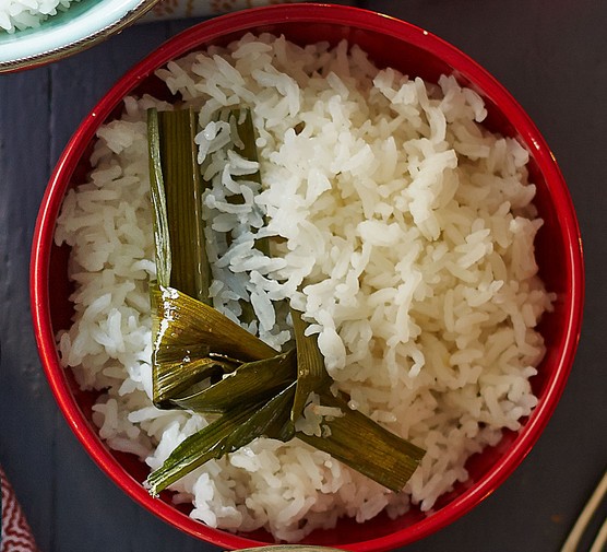 Pandan steamed rice recipe 