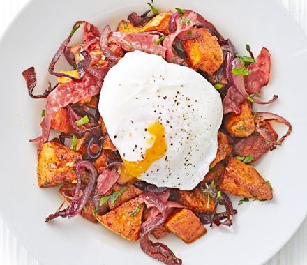 Pastrami & sweet potato hash recipe