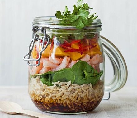 Prawn, rice & mango jar salad recipe