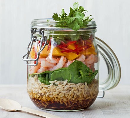 Prawn, rice & mango jar salad recipe 