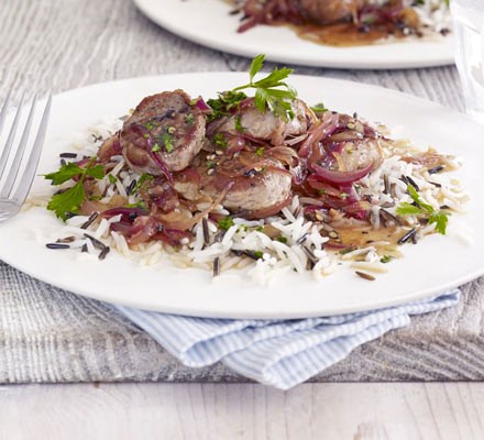 Pork with sweet & sour onion sauce recipe 