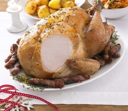 Christmas turkey with clementine & bay butter recipe