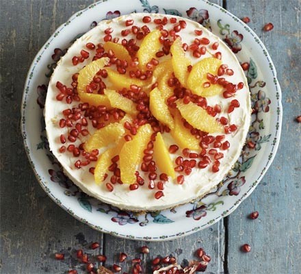 Orange & pomegranate cheesecake recipe 