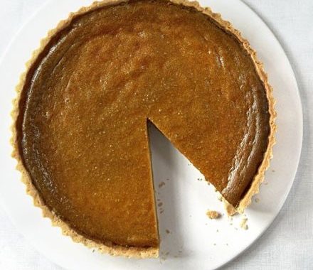 Classic pumpkin pie with pecan & maple cream recipe