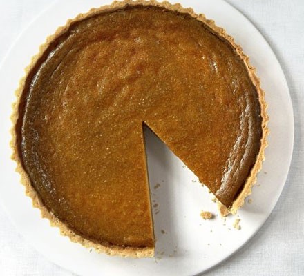 Classic pumpkin pie with pecan & maple cream recipe 