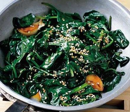 Speedy soy spinach recipe