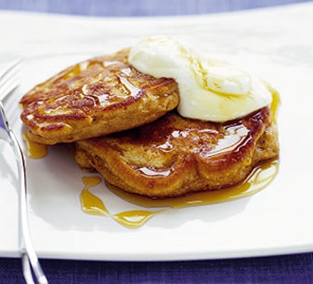 American-style pineapple & banana pancakes recipe 