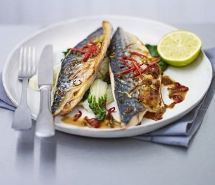 Grilled mackerel with sweet soy glaze recipe