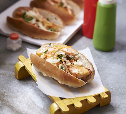 Fish dogs with lemony fennel slaw recipe 