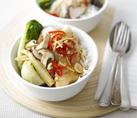 Oriental cod & vegetables recipe
