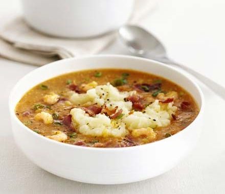 Prawn chowder with mashed potato recipe