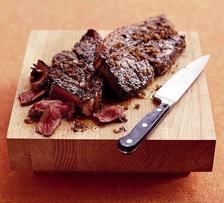 Sizzling steak with shallot marinade recipe 