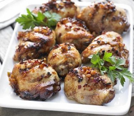 Sticky tamari & honey chicken thighs recipe