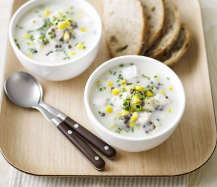 Chicken, lentil & sweetcorn chowder recipe