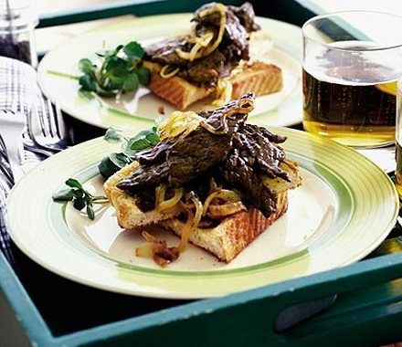 Dad's minute steak with golden onions recipe