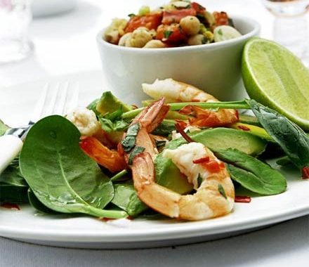 Prawn & avocado platter with lime & chilli dressing recipe