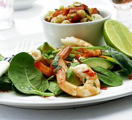 Prawn & avocado platter with lime & chilli dressing recipe 