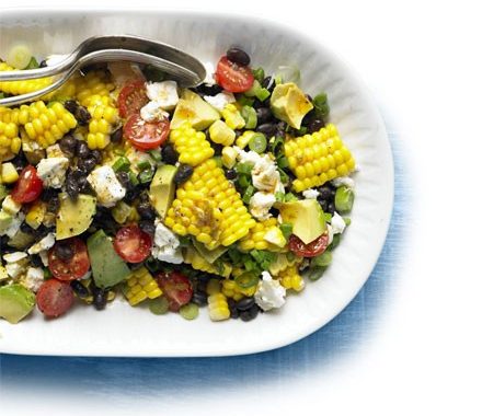 Spicy corn, black bean & feta salad recipe