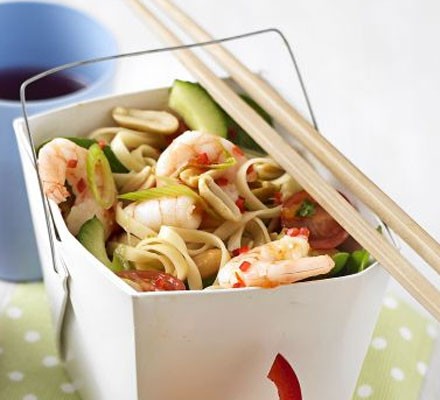 Prawn sweet chilli noodle salad recipe 