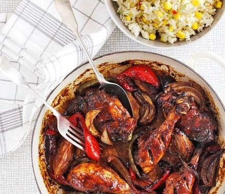 BBQ chicken with corn rice recipe