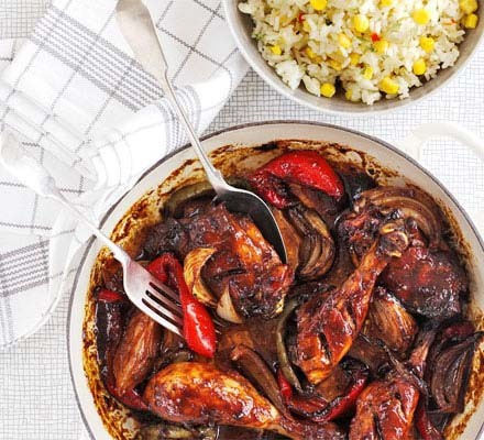 BBQ chicken with corn rice recipe 